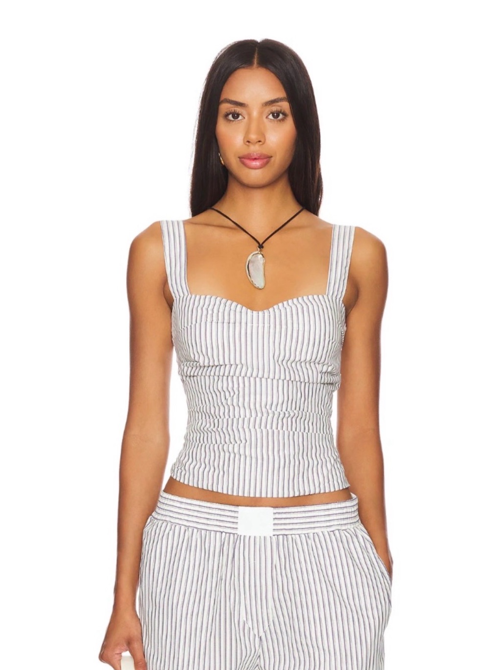 Lioness Cobain Corset In Ivory Multi Stripe